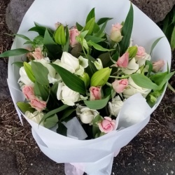 Bouquet of White and Pink flowers from Sumner Florist Christchurch